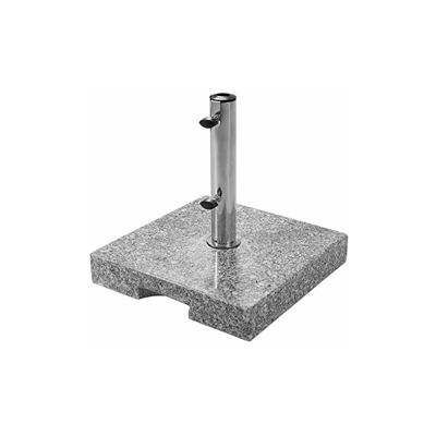 Base in granito Doppler 25 kg - supporto per ombrellone di alta qualitÃ con tubo in acciaio inossidabile - quadrato - 37 cm x 38 cm x 5,5 cm