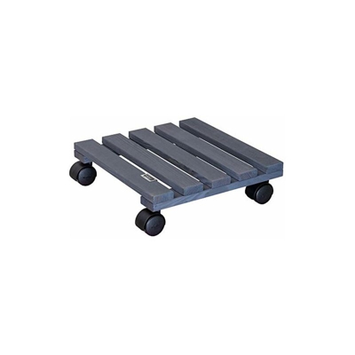 Wagner Carrello per Piante Naturale 29 x 29 x 8 cm I per Interni I Carrello per Fiori in Legno di conifere massello FSC®, Antracite I Portavaso con