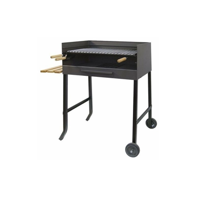 Imex la Volpe 71520-Barbecue con Ruote e Barbecue Inox, 50 x 40 x 100 cm, Colore: Nero
