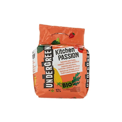 Undergreen Kitchen PASSION Terriccio per Ortaggi, Piccoli Frutti e Piante Aromatiche, Consentito in Agricoltura Biologica, 12 l