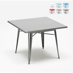 Tavolo Tolix industrial acciaio 80x80 bar e casa Dynamite | Grigio en oferta