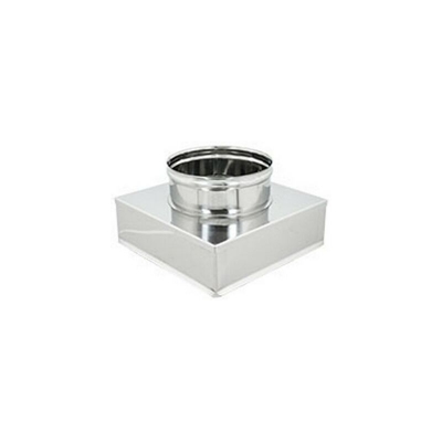Riduzione quadre tonde acciaio inox 350 x 350 a 200 per canne fumarie diankamin