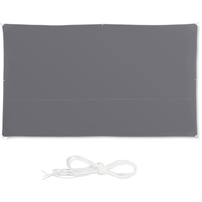 Relaxdays, Grigia Tenda a Vela Rettangolare, Idrorepellente, Anti UV, Corde di Supporto, Terrazza e Giardino, LxP: 2x4 m, 2 x 4 m