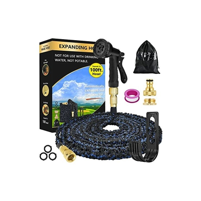 Avyvi Tubo da giardino espandibile, 30 m, tubo flessibile per acqua con 8 funzioni, pistola a spruzzo, forte e durevole, per giardinaggio/lavaggio