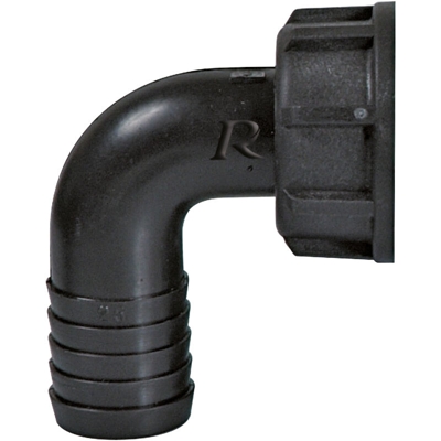 Raccordo scanalato a gomito in plastica 1"/19