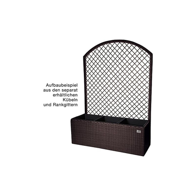 Gartenfreude Secchio per pianta da Giardino in polyrattan, incl. Elemento in plastica per Interno ed Esterno, Moca, 76 x 26 x 29,5 cm (AxLxP)