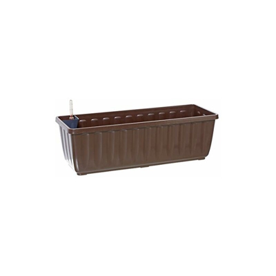 Dehner - Fioriera Aqua-Flor Plus con Sistema di irrigazione, ca. 58.5 x 22 x 19 cm, plastica, Marrone