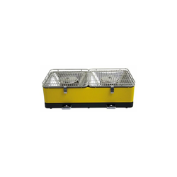 Feuerdesign Santorin Grill e Pinza per Barbecue, 2 Superfici Griglianti, Dimensioni 34 x 34 cm, Acciaio Inossidabile, Giallo en oferta