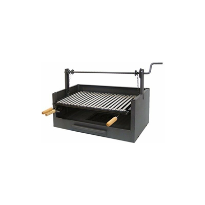 IMEX EL ZORRO 71509 71509-Cassetto per Barbecue in Acciaio Inox, 73 x 40 x 50 cm, Colore: Nero, 63x75x42 cm