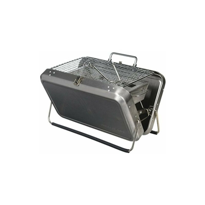 Kikkerland - Barbecue portatile con custodia, in acciaio INOX, colore: Argento