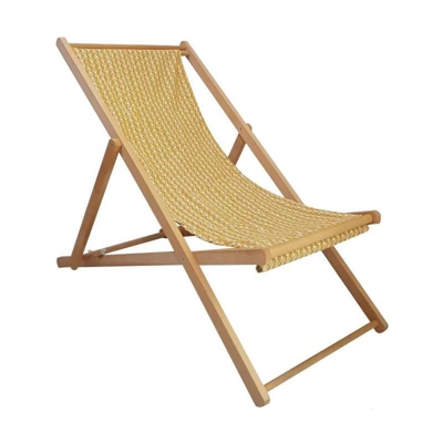 Sdraio mare pieghevole in legno Betty con tessuto rimovibile