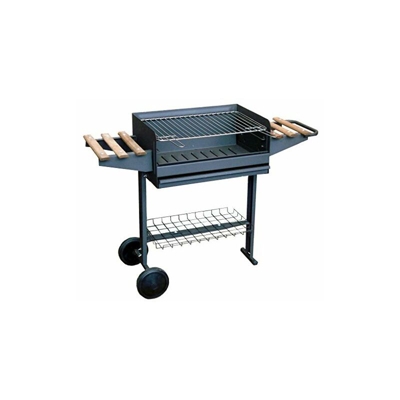 IMEX EL ZORRO 71760Â Barbecue con griglia zincati, Ruote e vassoi, Nero, 120Â x 42Â x 86Â cm