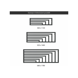 D. Scaldasalviette elettrico di 600mm di altezza e di 1620mm di larghezza. características