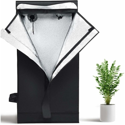 Grow Box, Tenda da Coltivazione Idroponica, Serra Indoor per Fiori, Frutta, Piante e Verdure, Nero, 2 Dimensioni da Scegliere