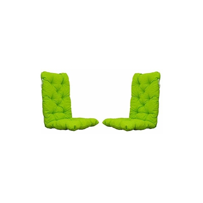 Chicreat Cuscino per sedie con schienale alto, verde/giallo 120 x 50 x 8 cm, set da 2