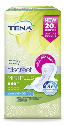 PANNOLONE SAGOMATO TENA LADY DISCREET MINI PLUS WINGS 16 PEZZI