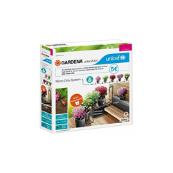 Gardena Pflanztöpfe Micro Drip-System Start Set vasi per Piante S/UNICEF, Arancione/Grigio/Nero en oferta