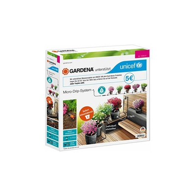 Gardena Pflanztöpfe Micro Drip-System Start Set vasi per Piante S/UNICEF, Arancione/Grigio/Nero