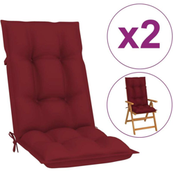 vidaXL Cuscini per Sedie da Giardino 2 pz Rosso Vino 120x50x7 cm - Rosso precio