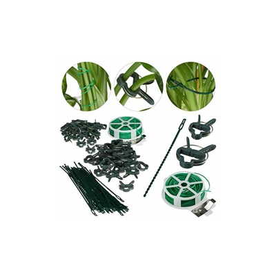 Relaxdays, Verde, Clips per Piante, Set da 110, Mollette Stabili, Bobina con Taglierina, Sostegno per Orchidee, Pomodori, Unisex Adulto, 2,00 x 8,00