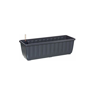 Dehner Aqua-Flor Plus - Fioriera con sistema di irrigazione, ca. 97,5 x 22 x 19 cm, in plastica, colore: antracite