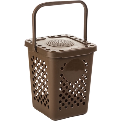 12 PZ Di PATTUMIERA ECOPLUS FORATA LT.10 MARRONE