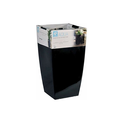 Herstera Garden 12102530Â âÂ Fioriera Lucido, 30Â x 30Â x 57Â cm, Colore: Nero