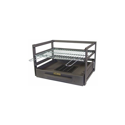 IMEX EL ZORRO 71474.0Â cassetto Barbecue con griglia zincati, Nero, 46Â x 41Â x 35Â cm