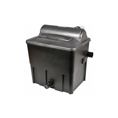 Hozelock Tricoflex 1864 1240 Ecopower+ 12000 - Filtro per laghetto da Giardino con UVC, Nero, 42 x 40,5 x 29,1 cm