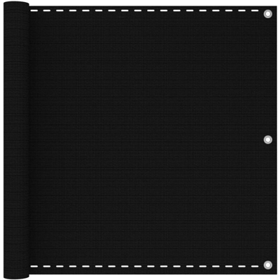 vidaXL Schermo Frangivista per Balcone Nero 90x500 cm in HDPE - Nero