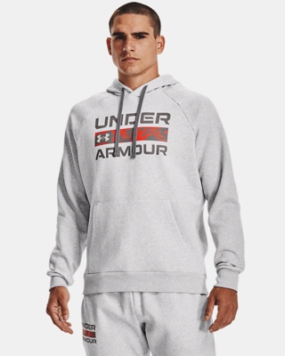 Felpa con cappuccio UA Rival Fleece Signature Box da uomo