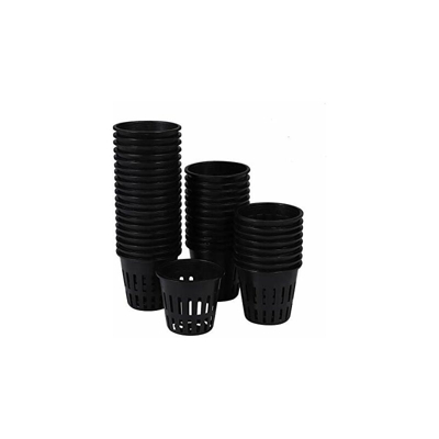 Yardwe - Set di 40 tazze idroponiche, in plastica, a rete, vaso per fiori per vivaio, colore: Nero