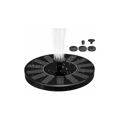 Frebw Fontana per laghetti da giardino, 1,4 W, pompa a energia solare, con 4 ugelli, kit di pannelli per fontana subacquea per laghetto, piscina,