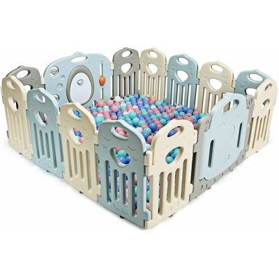 Canceletto Grande, Box per Bambini, Recinto Antisciovolo con Sicurezza (14 Pezzi)