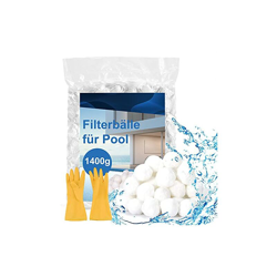 Sholov Palline filtranti per impianti di filtraggio a sabbia, 1400 g per piscine (con guanti di pulizia) possono sostituire 50 kg di sabbia en oferta