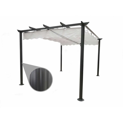 Gazebo Pergola da giardino 3X3 telo in poliestere 200 grammi e struttura in alluminio ANTRACITE