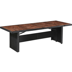 Tavolo da Giardino in Polirattan e Legno Massello 240x90x74 cm características