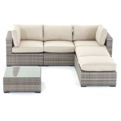 SET ARBATAX 5 Pz Tortora struttura alluminio polyrattan cuscini divano angolo en oferta