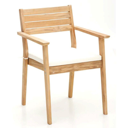 Poltrona Bandung Con Cuscino Ecru ' In Legno Teak en oferta
