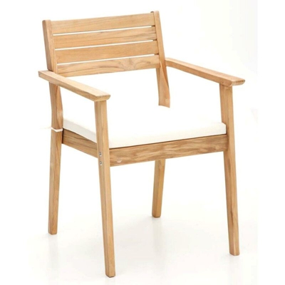 Poltrona Bandung Con Cuscino Ecru ' In Legno Teak
