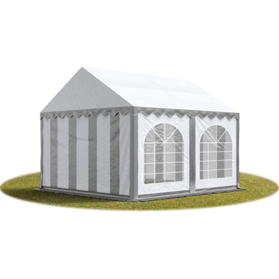 3x4 m ignifugoTendone per feste PREMIUM PVC grigio-bianco 100% impermeabile Gazebo da giardino Tendone da esterno Tenda party