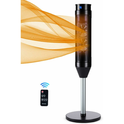 Goplus - Stufa Elettrica a Torre, Termoventilatorecon Pannello LED Touch e Telecomando, Riscaldatore con Temperatura Regolabile, Nero, 28 x 28 x 85 cm características