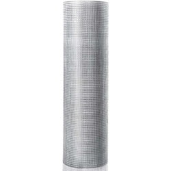Rete Metallica per Recinzioni, Rete Zincata Elettrosaldata per Giardino, Rete Saldata per Recinzione Animali, Rotolo Rete per Voliera, Argento (122 x precio
