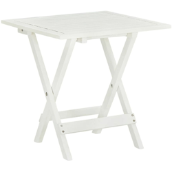Tavolo da Bistrot Bianco 46x46x47cm in Legno Massello di Acacia en oferta