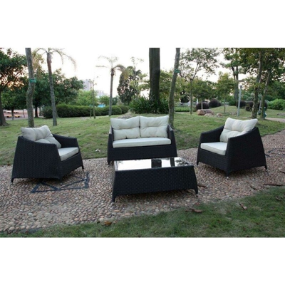 SET Salotto IBIZA SOFA 2 Posti caffe Strutture in alluminio polyrattan