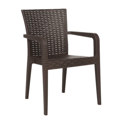 Poltrona Rattan XL Impilabile Marrone Albert 57x58x87 cm