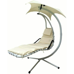 Amaca Extra Lusso Bianca Relax Da Giardino In Metallo Con Tettuccio E Cuscino precio