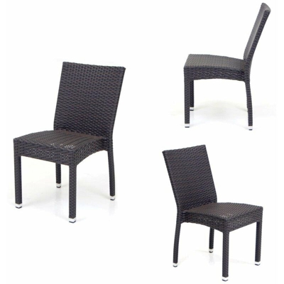 Sedia Mod. Maiorca Struttura Alluminio Intreccio Wicker 55x44H78 CAFFE