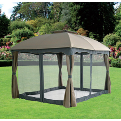 Gazebo In Metallo Sidney Con Tende E Zanzariere Misura 3X3 Metri Colore Ecru precio