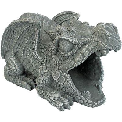 Design Toscano Darian il drago guardiano della grondaia Statua per incanalare l'acqua della grondaia, poliresina, a colori, 23 cm